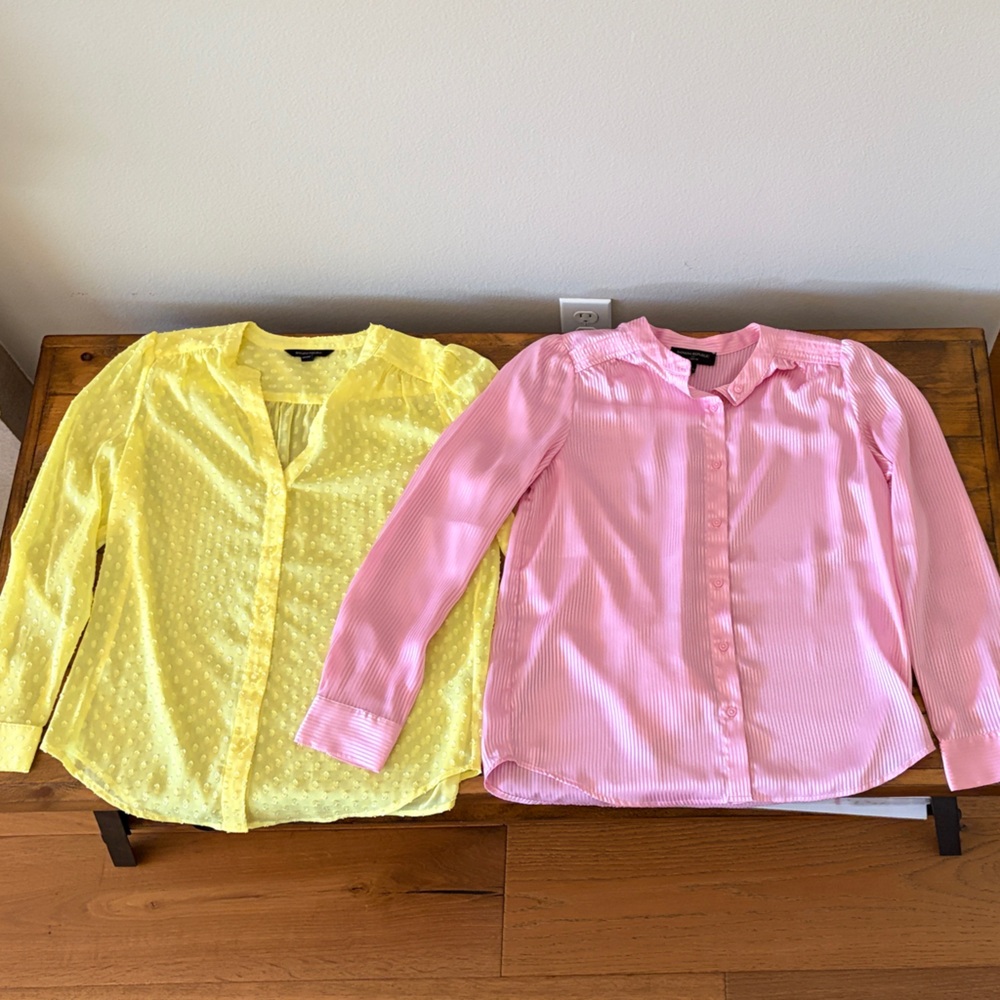 Yellow and Pink Button-Up Blouses Bundle